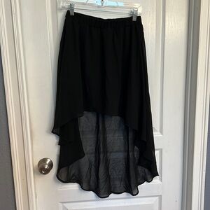 Black sheer low high skirl size M